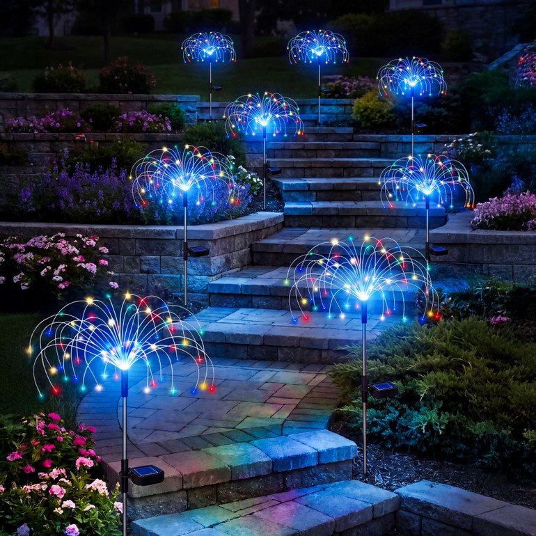 Glowing Galaxy Garden Light – Multicolor Firework-Style Garden Decoration - Image 3