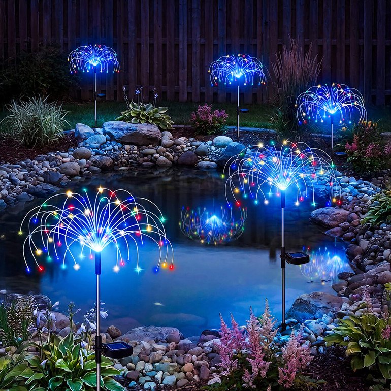 Glowing Galaxy Garden Light – Multicolor Firework-Style Garden Decoration - Image 4