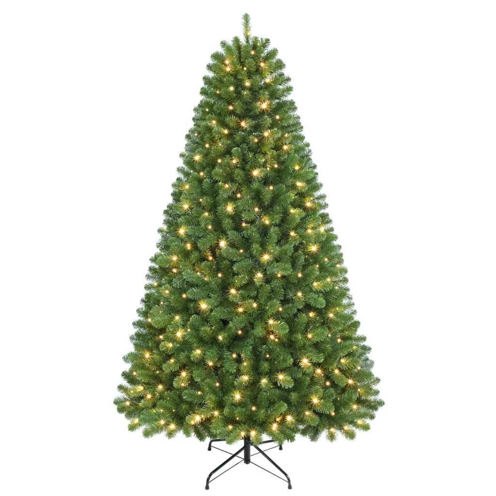 Classic Spruce artificial Christmas tree with warm white lights
