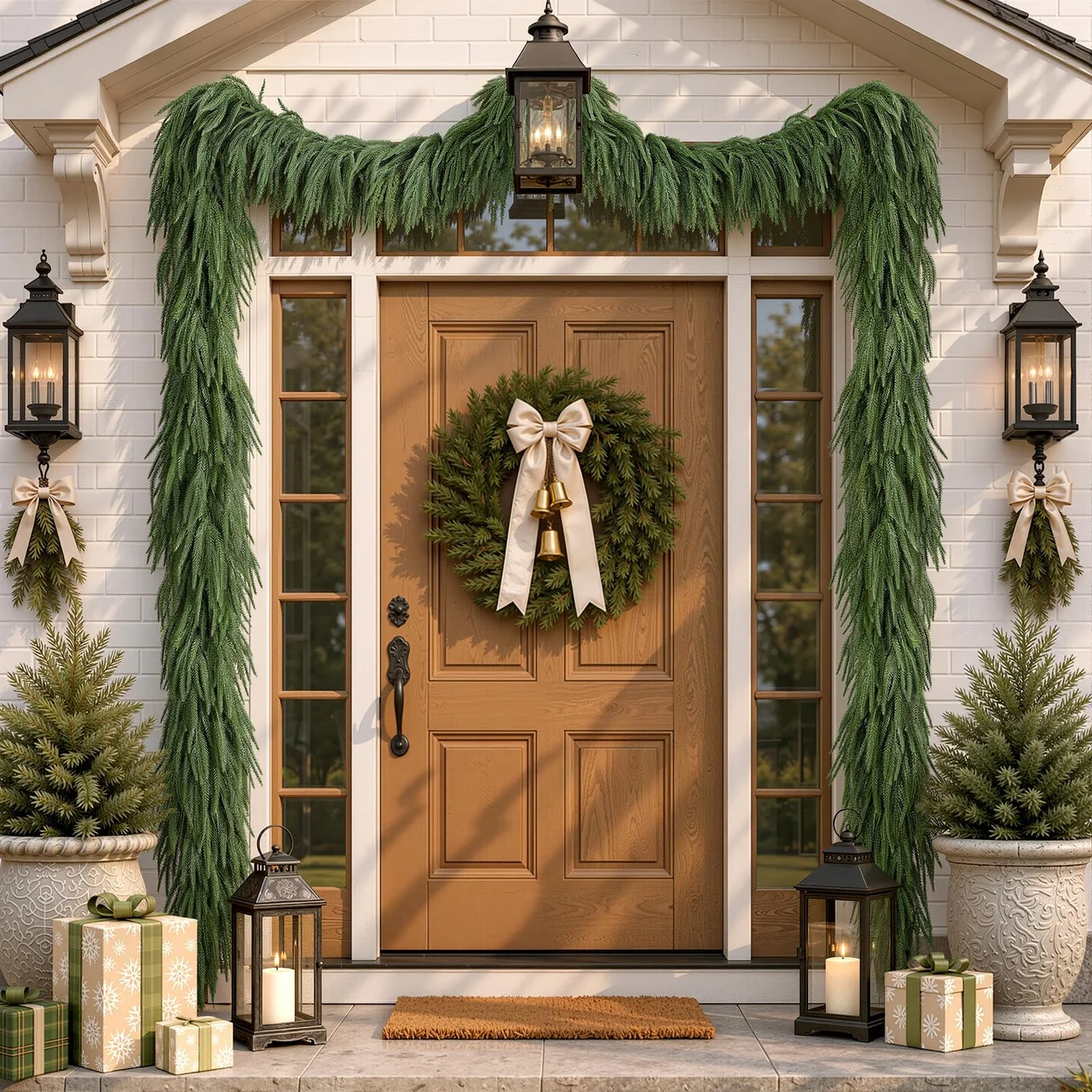 6ft/9ft Artificial Norfolk Garland for Christmas Decorating - Image 10