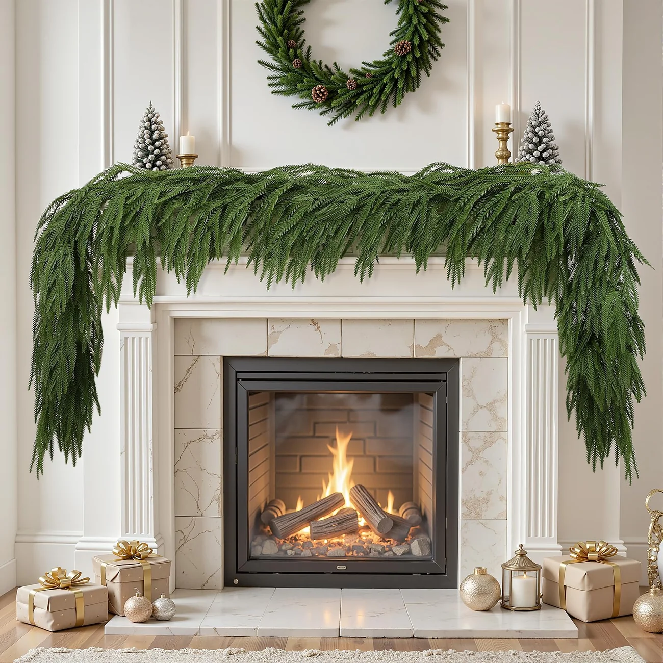 6ft/9ft Artificial Norfolk Garland for Christmas Decorating - Image 2
