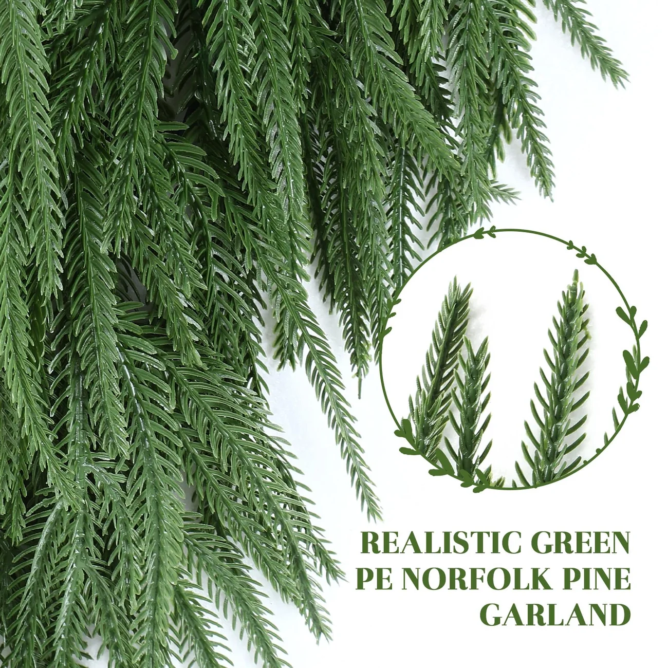 6ft/9ft Artificial Norfolk Garland for Christmas Decorating - Image 3