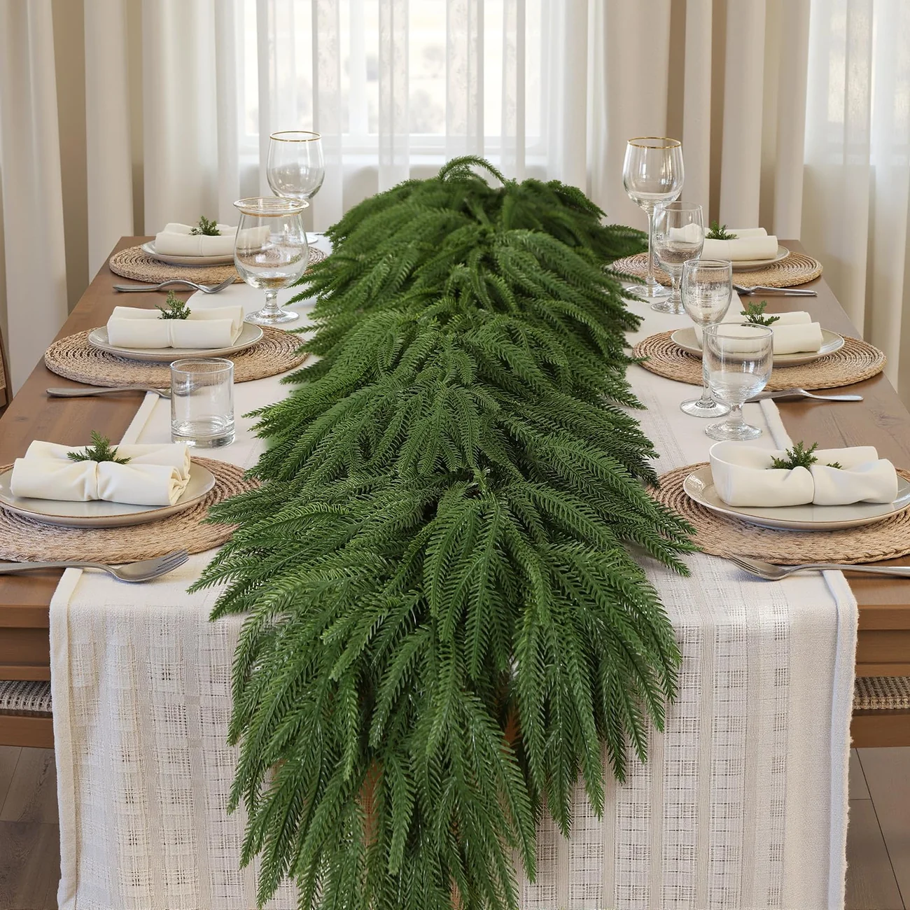6ft/9ft Artificial Norfolk Garland for Christmas Decorating - Image 5