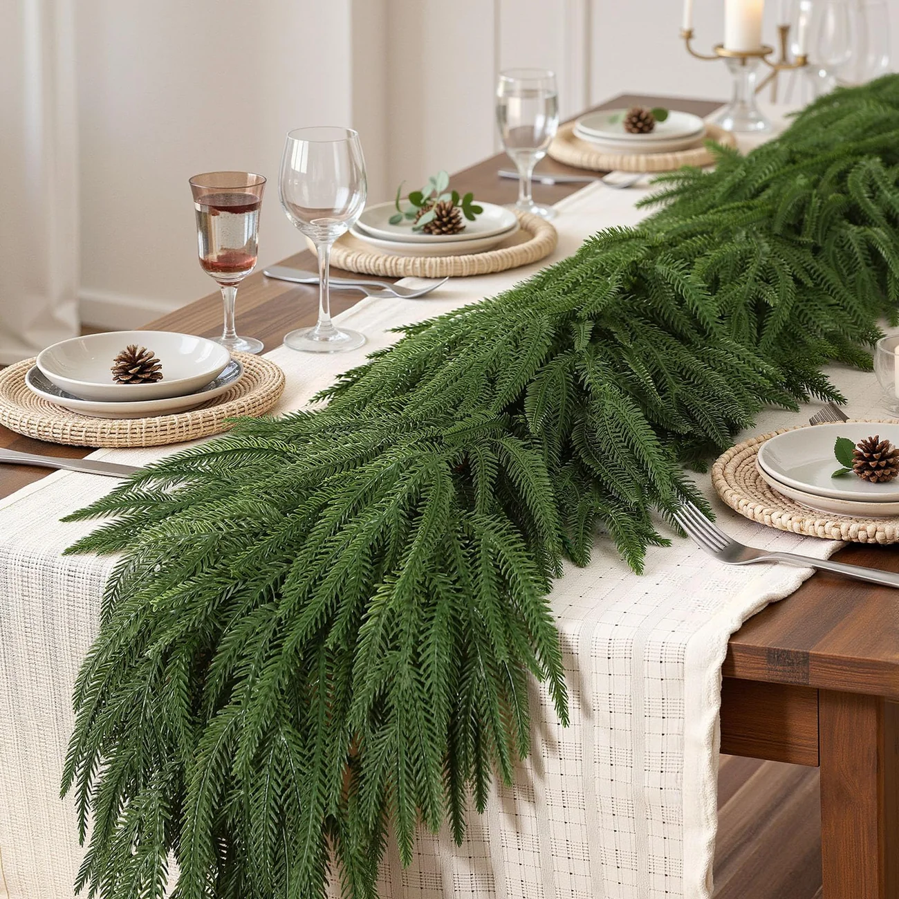 6ft/9ft Artificial Norfolk Garland for Christmas Decorating - Image 6