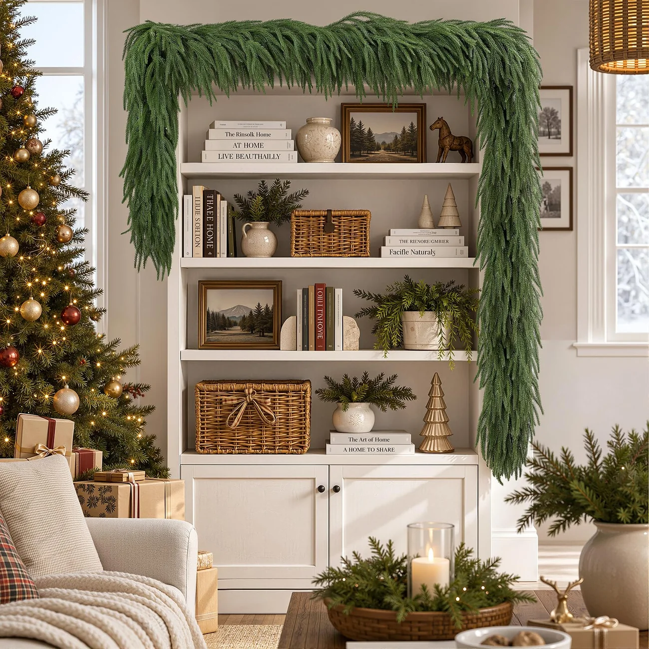 6ft/9ft Artificial Norfolk Garland for Christmas Decorating - Image 9