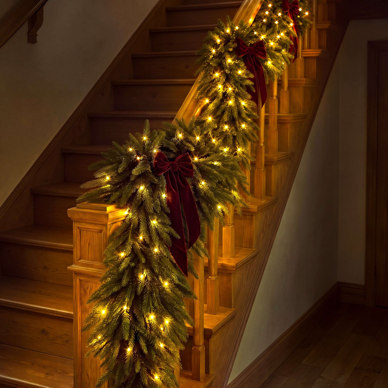 Woodland Wonder Garland – Decorative Greenery Garland with Lights - Image 3