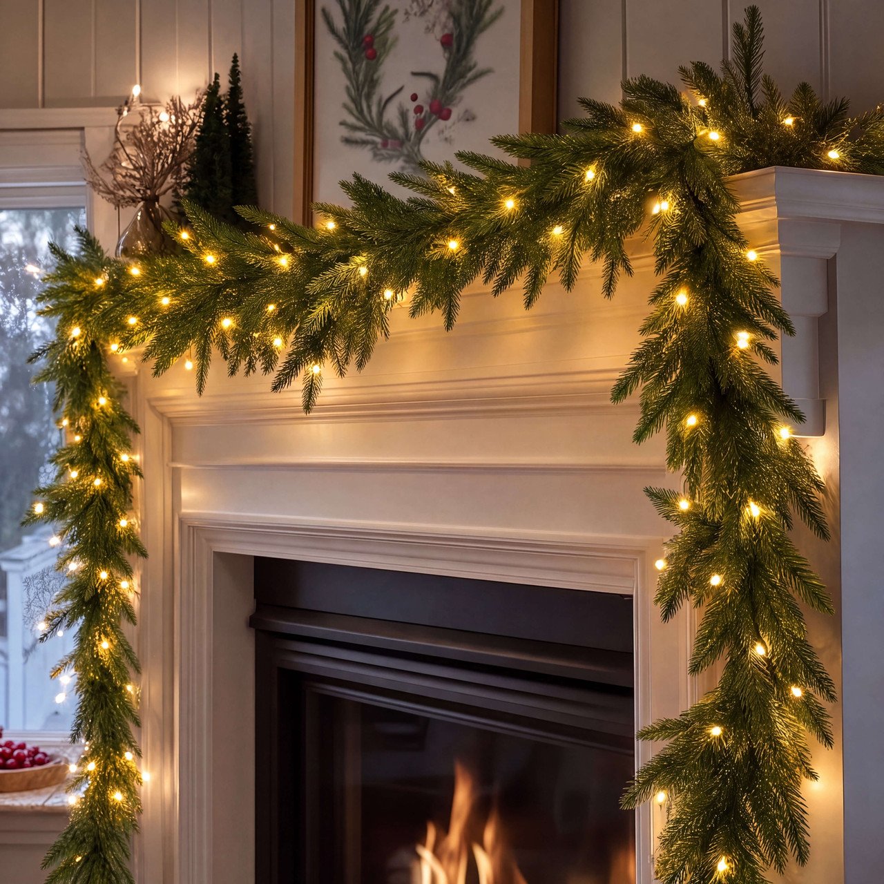 Woodland Wonder Garland – Decorative Greenery Garland with Lights - Image 4