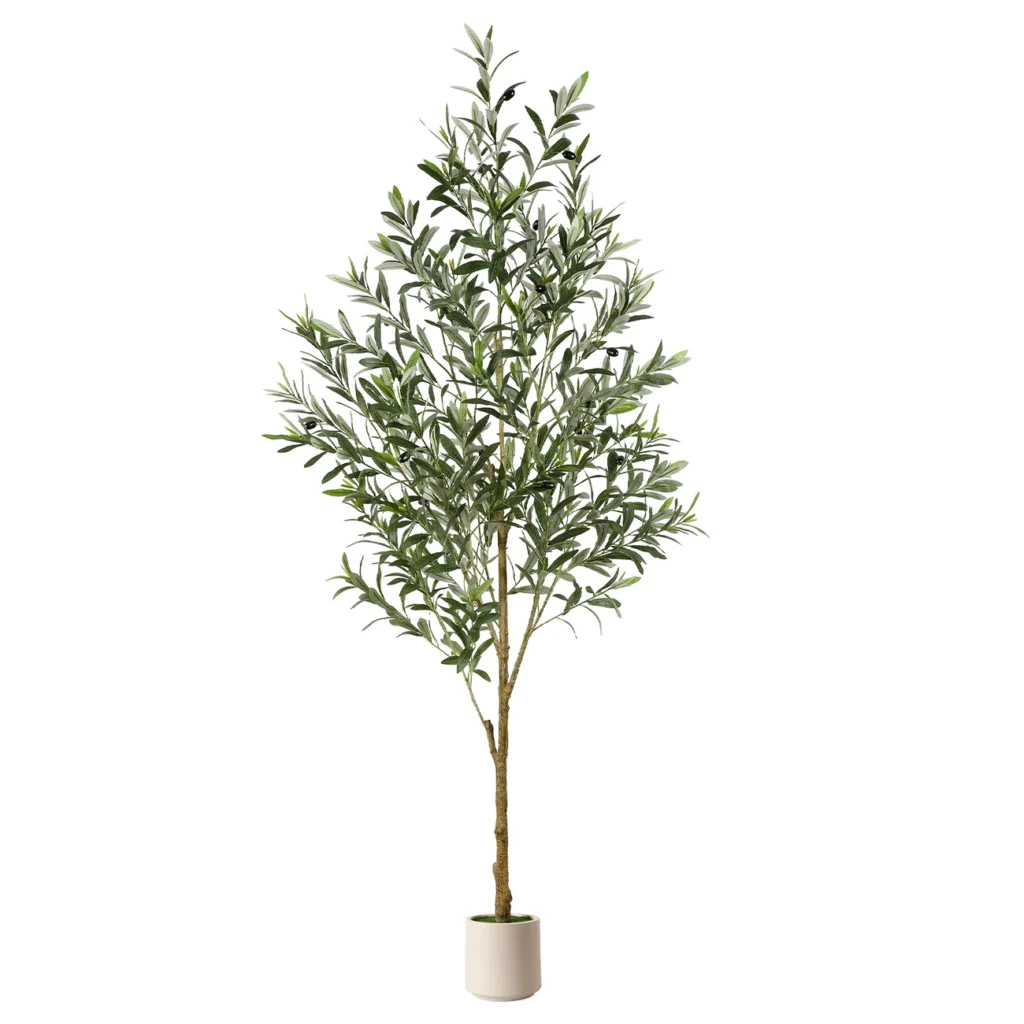 Artificial Olive Tree in a white planter for home and office decor