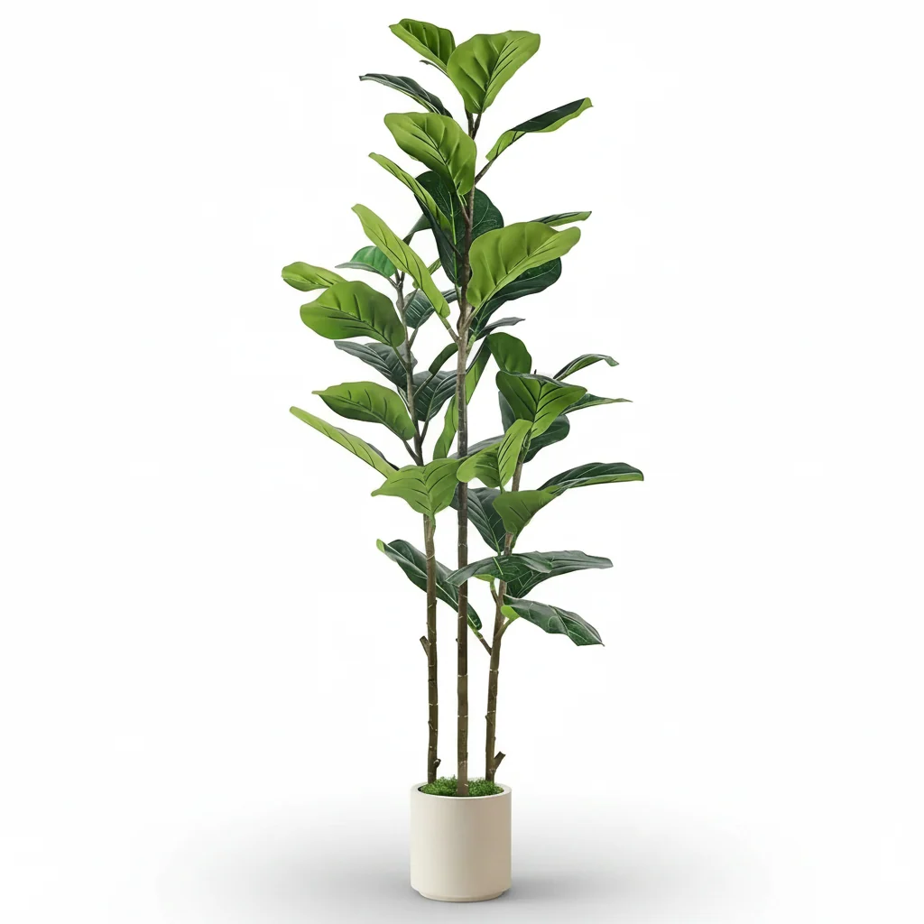Artificial Fiddle Leaf Fig Tree in a white pot