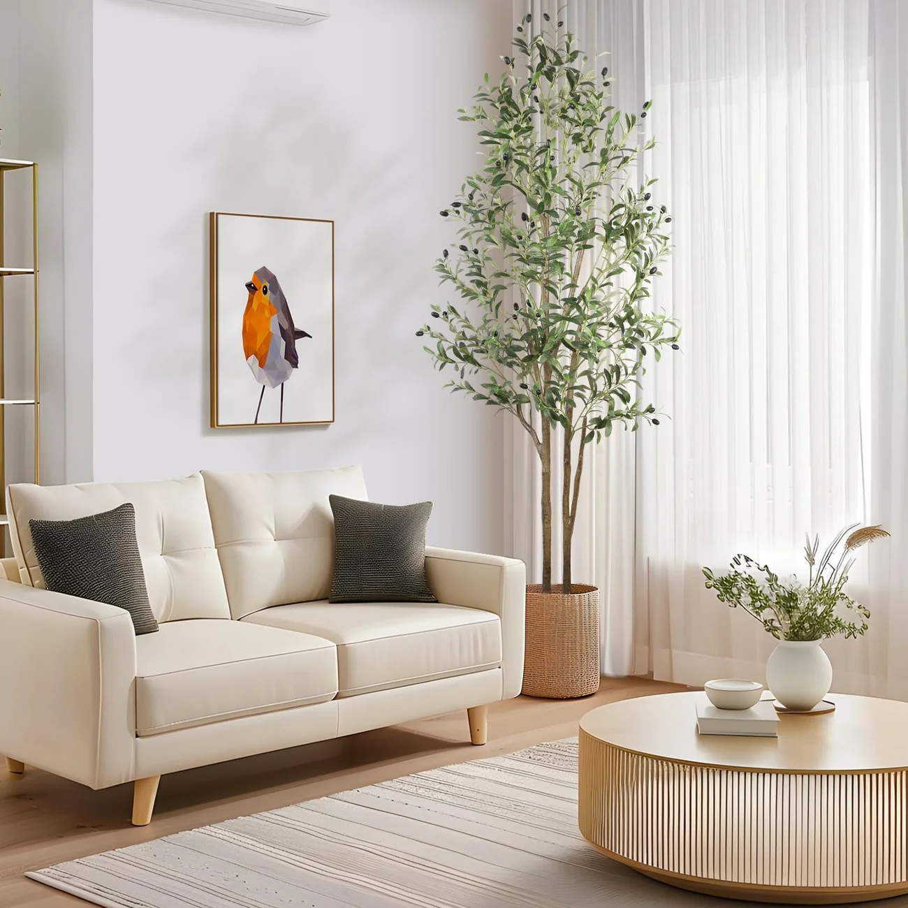 6FT Artificial Olive Tree with White Pot – 72-Inch Lifelike Faux Silk Plant - Image 10