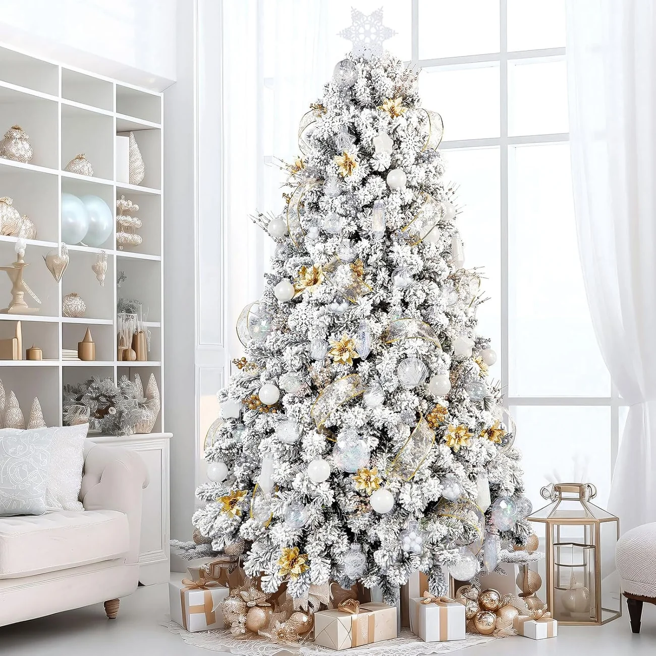 86PCS White Christmas Ornaments – Clear Christmas Tree Ornament Set - Image 3