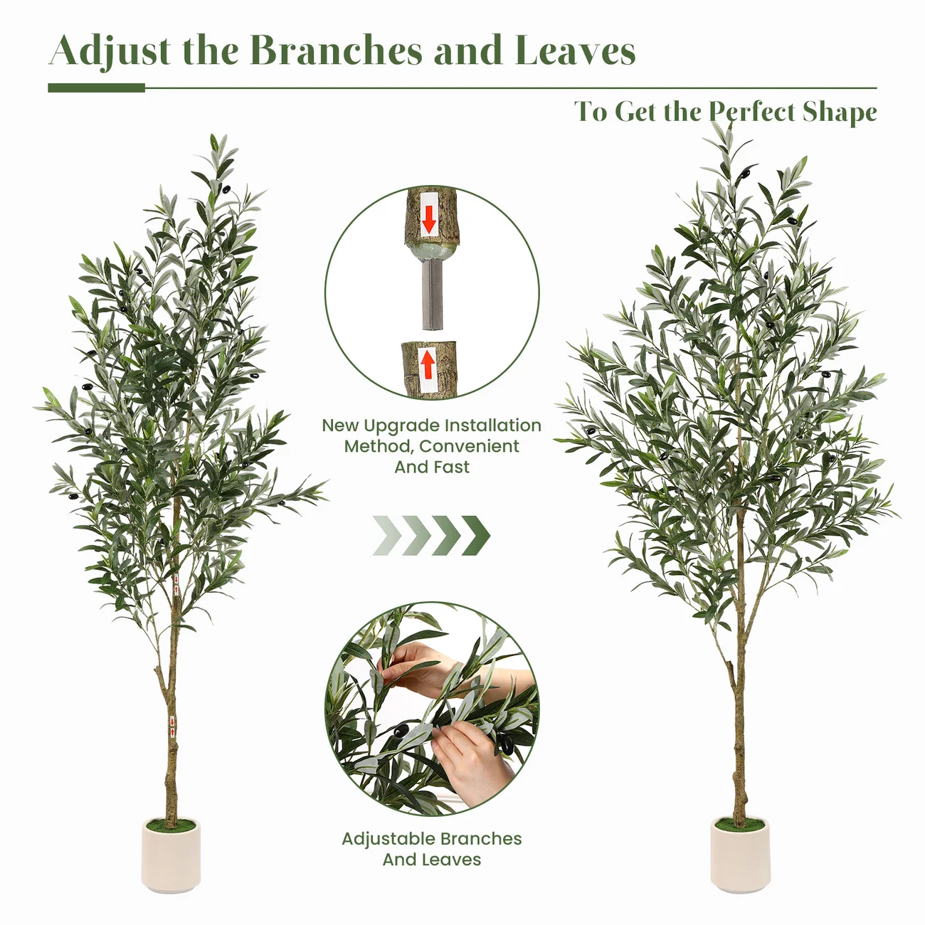 Artificial Olive Tree with White Planter – Lifelike Home & Office Decor | 5FT/6FT/7FT - Image 4